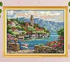 刺繍絵画「水辺の風景」（額（絵）縦３０．５㌢×横３３㌢（９．５×１２．５）） paysage japon #nature# | Garden painting, Paint by number